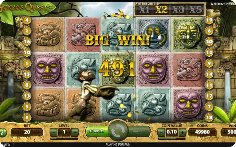 Gonzo's Quest Avalanche multiplier feature